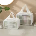 Klares Reise-Kulturtaschen-Set, wasserdichte Kosmetiktasche mit Griffen für den Outdoor-Einsatz. - L / Weiß