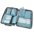 Travel packing cubes 7-piece set waterproof luggage organizers for clothes shoes sorting bag - 7-piece Set / Light Blue