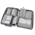7-piece travel packing cubes set, waterproof luggage organizers for clothes and shoes. - 7-piece Set / Gray