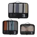 3-Teiliges Reise-Aufbewahrungstaschen-Set Tragbarer Kleider-Organizer Koffer-Packtaschen - Nr. 1 (32*23*12CM) / Schwarz