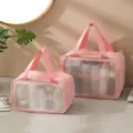 Transparente Kosmetiktasche Reise Make-up Organizer große Kapazität wasserdichte Waschtasche - L / Rosa