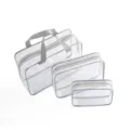 Transparente Kosmetiktaschen 3er Set wasserdichte Reise Make up Organizer Beutel für Damen - 3er-Set (S, M, L) / Grau