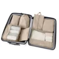 Travel packing cubes set waterproof storage bags for luggage suitcase organization - 7-piece Set / Khaki