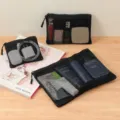 Schwarze Netz-Reißverschlusstasche Set, tragbarer Reise-Organizer für Kosmetik und Elektronik. - L / Schwarz