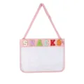 Sac de document transparent en TPU rose avec des lettres en feutre colorées SNACKS. - Rose