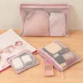 Rosa Netz-Aufbewahrungstasche Set, multifunktionaler Kosmetik-Organizer, atmungsaktiv. - L / Rosa