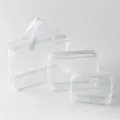 Σετ 3 διαφανών τσαντών καλλυντικών PVC, αδιάβροχος διοργανωτής ταξιδιού. - Λευκό