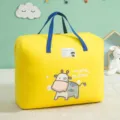 Kinder Bettdecke Aufbewahrungstasche gelb Cartoon Kuh Muster wasserdicht Kleidung Organizer - S / Gelbe Kuh