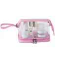 Trousse de toilette transparente rose avec fermeture éclair et poignée pour le rangement. - Taille Unique / Rose Transparent