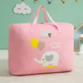 Rosa Bettdecken Aufbewahrungstasche mit Elefanten Motiv und Griffen für Kinderkleidung Decken. - S / Rosa Elefant