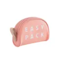 Sac de maquillage rose portable, pochette de voyage imperméable semi-circulaire élégante. - Rose