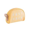 Trousse de maquillage portable en TPU coloré avec fermeture éclair, mini pochette de voyage. - Jaune