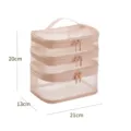 3-Schichten Netz Kosmetiktasche Tragbare Atmungsaktive Make-up Organizer Mehrzweck Tasche - Dreilagig / Orangerosa