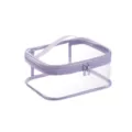 Transparente wasserdichte PVC-Kosmetiktasche mit violettem Rand und Doppelreißverschluss. - L / Lila