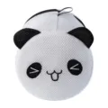 Cute panda mesh bra laundry bag, white cylinder underwear washing bag with cartoon face. - Panda