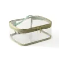 Transparente PVC Kosmetiktasche Wasserdichte Reise Kulturbeutel mit Griff und Reißverschluss - S / Armeegrün