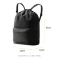 Zwarte waterdichte trekkoord rugzak sport gymtas met voorvak afmeting 45x33x16cm - Eén maat / Zwart