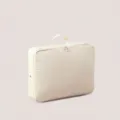 Beige erweiterbare Reisezubehoer Tasche fuer Kleidung, Daunenjacken und Decken. Tragbar. - M / Gebrochenes Weiß