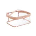 Bolso cosmetico transparente de PVC impermeable organizador de maquillaje de viaje rosa - Naranja