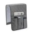 Grauer gesteppter Sofa-Armlehnen-Organizer Nachttisch-Tasche mit praktischen Fächern. - Einheitsgröße / Grau