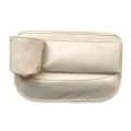 Beige car seat gap filler organizer, PU leather auto console side storage pocket holder box. - Driver Side One Piece / Beige