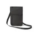 Pochette de cou de voyage noire anti-RFID avec bandoulière réglable pour passeport. - Taille Unique / Noir