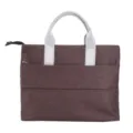 Brown business briefcase laptop bag with grey handles, multi-functional travel document storage bag - Brown