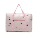 Roze grote reistas met geometrisch patroon opvouwbare bagage opbergtas voor reizen - Roze geometrisch