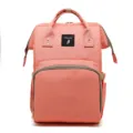 Mochila maternal multifuncional impermeable con gran capacidad y elegante diseño en color rosa. - Rosa