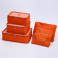 Reiseorganizer 6er Set orange Packtaschen Koffer Organizer Kleidung Aufbewahrungstasche. - Orange