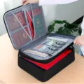 Borsa organizer per documenti impermeabile multifunzionale con scomparti per viaggio. - B doppio strato senza serratura nero