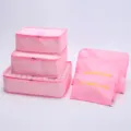 6-teiliges rosa Reise-Packtaschen-Set, tragbare Koffer-Organizer-Taschen für Kleidung. - Rosa