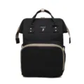 Mochila pañalera impermeable negra gran capacidad bolso maternal para viaje de bebé - Negro
