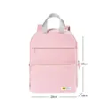 Pink casual backpack with top handle and front pocket, ideal for daily travel and school use. - Pink