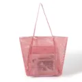 Rosa Netztasche Strandtasche, atmungsaktive Schultertasche fuer Damen Freizeittasche - Rosa