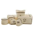 Lot de sacs a linge en filet blanc de diverses formes avec fermeture eclair pour machine. - Ensemble de 8 pièces / Beige