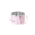 Catino Pieghevole per Piedi Rosa Portatile Secchio da Viaggio per Bagno Rilassante Casa - Modello basso senza coperchio geometrico rosa
