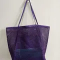 Bolso de Red Púrpura Bolsa de Playa de Compras Gran Capacidad Transpirable Casual Tote - Púrpura