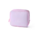 Vista detallada de bolsa cosmetica de malla rosa, estuche de aseo portatil compacto con cremallera. - Bolsa Cuadrada Pequeña Sin Asa (18.5x15x7cm) / Rosa