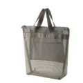 Grey Mesh Tote Bag, Multifunctional Beach Handbag with Zipper and Double Handles for Daily - One Size / Light Gray