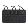 Organizador para respaldo de asiento de coche negro con múltiples bolsillos y cajones. - Estilo de Tela Oxford / Negro