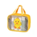 Borsa da toeletta trasparente gialla con stampa di paperella, custodia da viaggio portatile. - Taglia L / Giallo
