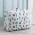 Grosse Aufbewahrungstasche mit Kaktusprint fur Bettwasche und praktische saisonale Kleidung - M / Weißer Kaktus