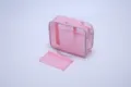 Pink mesh travel cosmetic bag set, breathable portable beach makeup organizer pouch. - S / Pink
