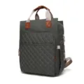 Mochila maternal impermeable de gran capacidad con bolsillo delantero acolchado y asas dobles. - Talla única / Sarga Gris Oscuro