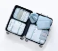 6-teiliges Reise-Packtaschen Set, hellblaue Koffer-Organizer Taschen für Kleidung und Ordnung. - Graublau