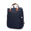 Mochila cambiador azul oscura, gran bolsa impermeable para mamá con bolsillo frontal acolchado. - Talla única / Sarga azul oscuro