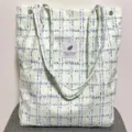 Bolso tote de pana verde para mujer, bolso de hombro grande para viajes diarios y compras. - Estilo Tweed Verde