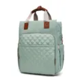 Mochila cambiador impermeable para padres, gran bolsa de mamá verde con bolsillo para pañuelos. - Talla única / Sarga verde claro