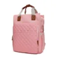 Mochila pañalera impermeable gran capacidad bolsa mamá viaje bebé de color rosa - Talla única / Sarga rosa claro